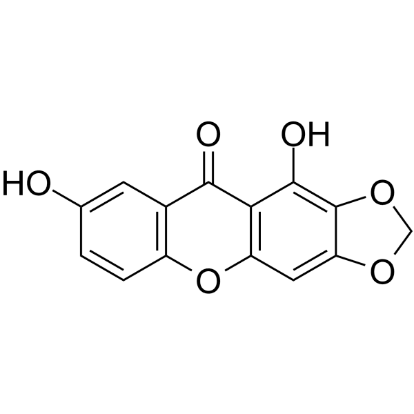 1,7-Dihydroxy-2,3-methylenedioxyxanthone Structure