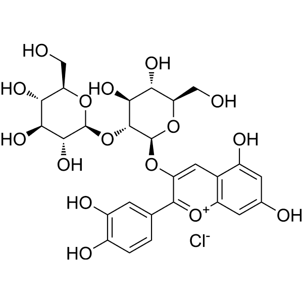 Cyanidin 3-sophoroside chloride Structure