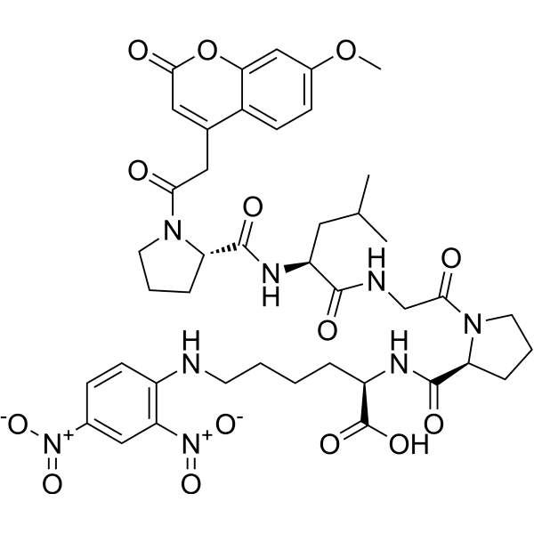 Mca-Pro-Leu-Gly-Pro-D-Lys(Dnp) Structure