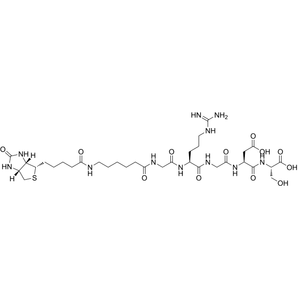 Biotinyl-(εAhx)-Gly-Arg-Gly-Asp-Ser Structure