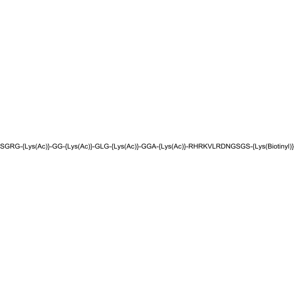 (Lys(Ac)5, 8, 12, 16)-Histone H4 (1-25)-Gly-Ser-Gly-Ser-Lys(biotinyl) Structure