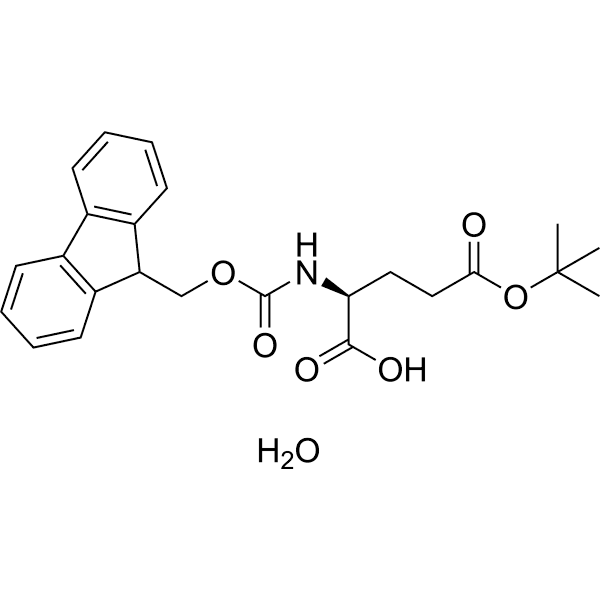 (S)-2-((((9H-Fluoren-9-yl)methoxy)carbonyl)amino)-5-(tert-butoxy)-5-oxopentanoic acid hydrate Structure