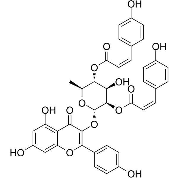2'',4''-Di-O-(Z-p-Coumaroyl)afzelin Structure