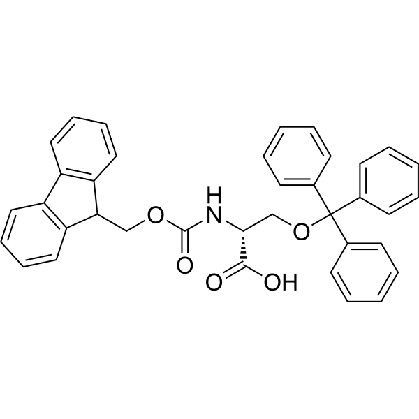 N-(((9H-Fluoren-9-yl)methoxy)carbonyl)-O-trityl-D-serine Structure
