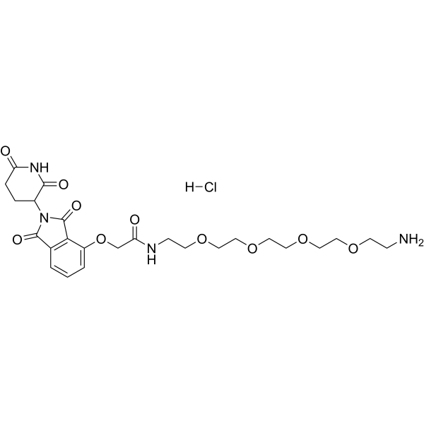 Thalidomide-O-amido-PEG4-C2-NH2 hydrochloride  Structure