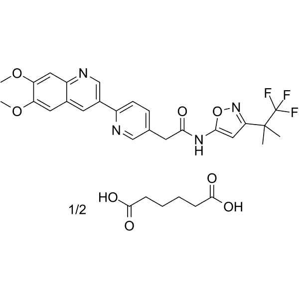 Zeteletinib hemiadipate Structure