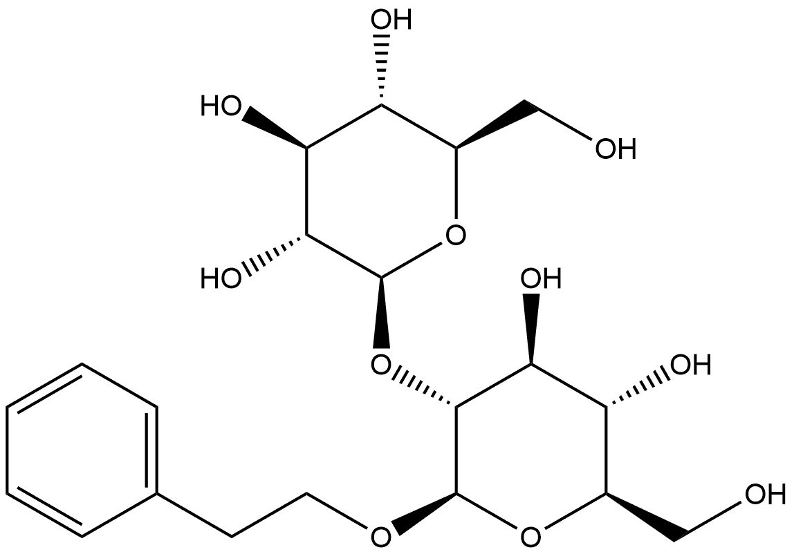2-Phenylethyl 2-O-beta-D-glucopyranosyl-beta-D-glucopyranoside Structure