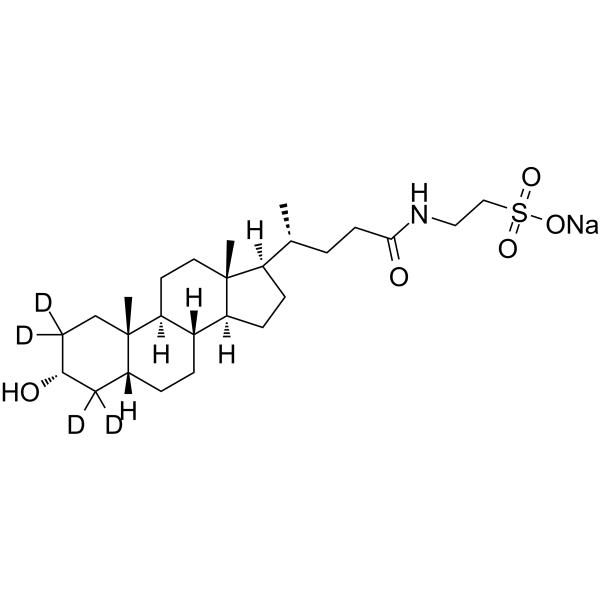 Taurolithocholic Acid sodium salt-d4 Structure