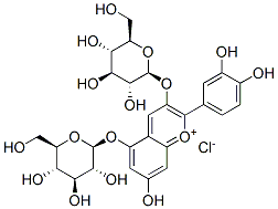 Cyanidin 3,5-diglucoside chloride Structure