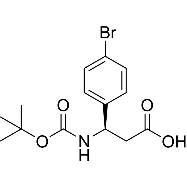 (R)-3-(4-Bromophenyl)-3-((tert-butoxycarbonyl)amino)propanoic acid Structure