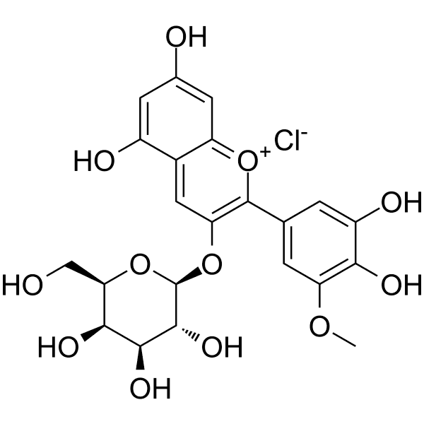Petunidin-3-O-galactoside chloride Structure