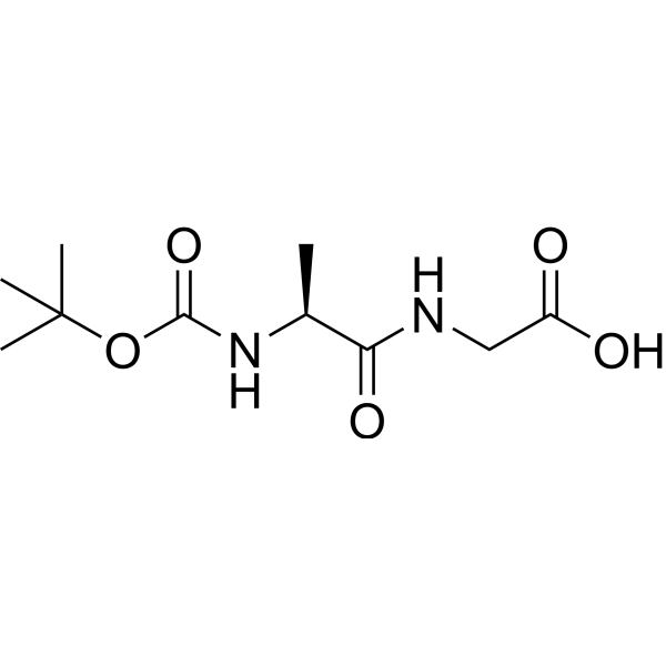 (S)-2-(2-((tert-Butoxycarbonyl)amino)propanamido)acetic acid Structure