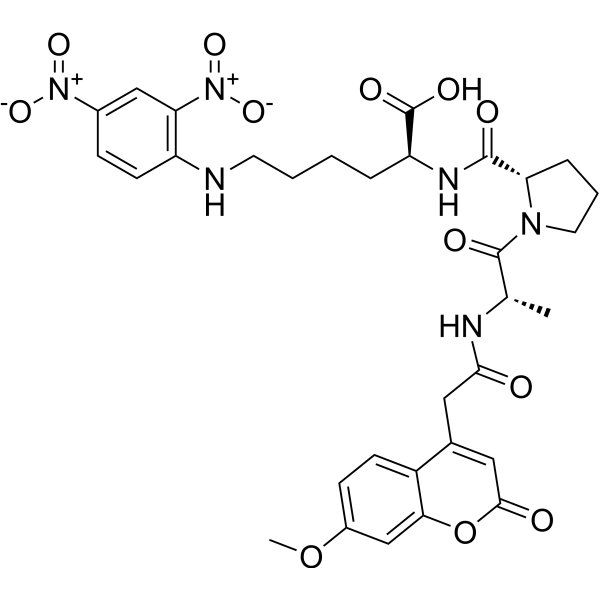 Mca-Ala-Pro-Lys(Dnp)-OH Structure