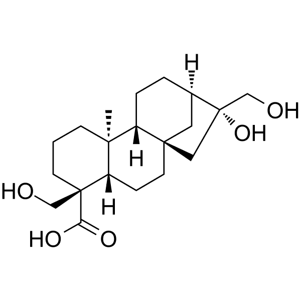 Kauran-18-oic acid, 16,17,19-trihydroxy-, (4α)- Structure
