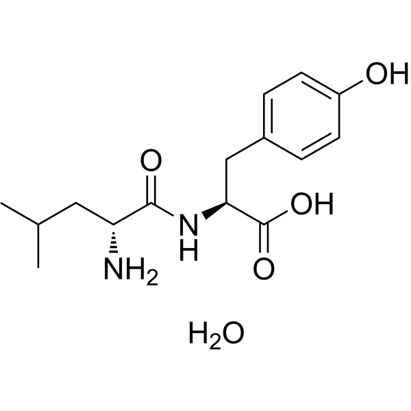 (S)-2-((R)-2-Amino-4-methylpentanamido)-3-(4-hydroxyphenyl)propanoic acid hydrate Structure