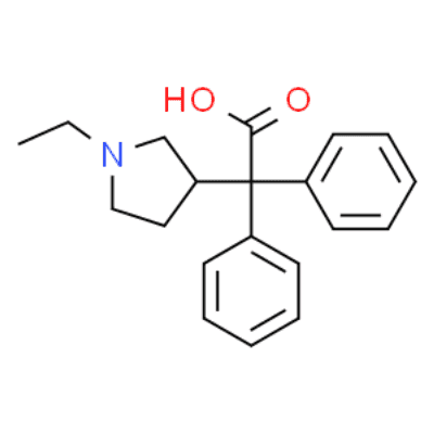 2-(1-ethylpyrrolidin-3-yl)-2,2-diphenylacetic acid  Structure
