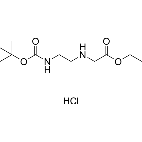 Ethyl 2-((2-((tert-butoxycarbonyl)amino)ethyl)amino)acetate hydrochloride Structure