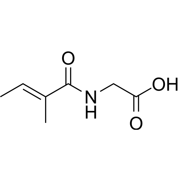 (E)-2-(2-Methylbut-2-enamido)acetic acid Structure
