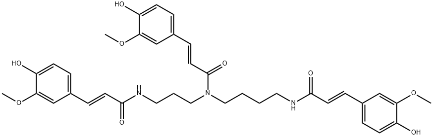 N1,N5,N10-(E)-tri-p-coumaroylspermidine Structure