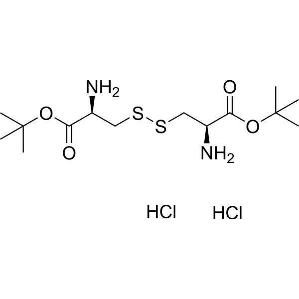 (2R, 2'R)-Di-tert-butyl 3, 3'-disulfanediylbis(2-aminopropanoate) dihydrochloride Structure