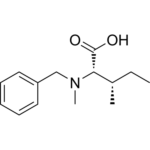 (2S, 3S)-2-(Benzyl(methyl)amino)-3-methylpentanoic acid Structure
