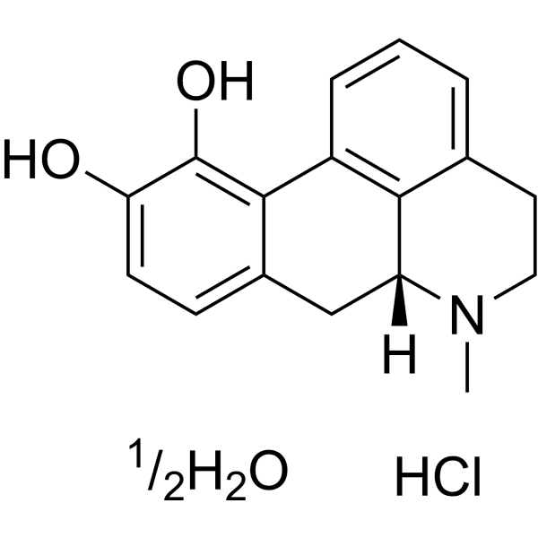 Apomorphine hydrochloride hemihydrate Structure
