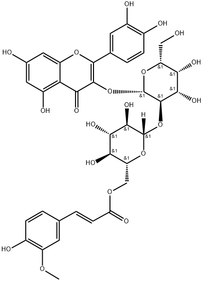 Quercetin 3-O-[2-O-(6-O-E-feruloyl)-beta-D-glucopyranosyl]-beta-D-galactopyranoside Structure