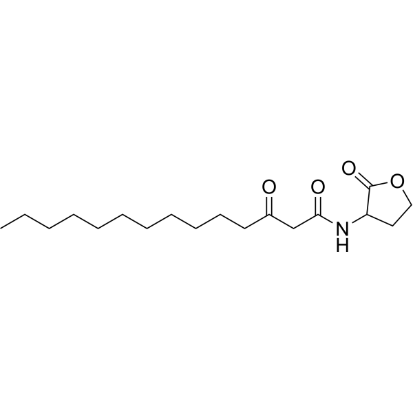 N-(3-Oxotetradecanoyl)-DL-homoserine lactone Structure