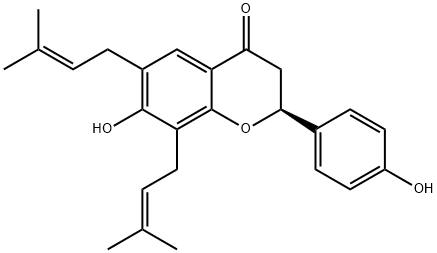 7,4'-Dihydroxy-6,8-diprenylflavanone Structure