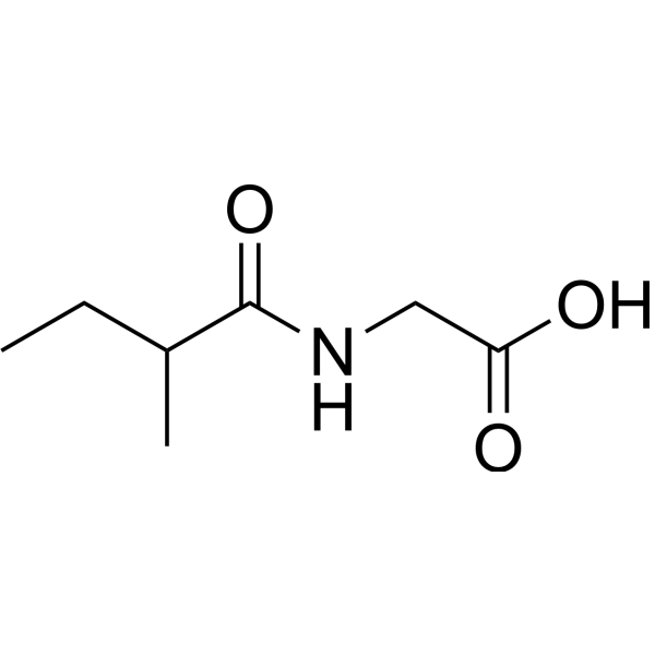 N-(2-Methylbutyryl)glycine Structure