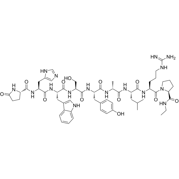 (Des-Gly10, D-Ala6, Pro-NHEt9)-LHRH Structure