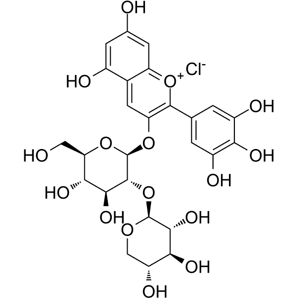 Delphinidin-3-sambubioside chloride Structure