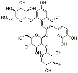 Cyanidin-3-O-sambubioside-5-O-glucoside chloride Structure