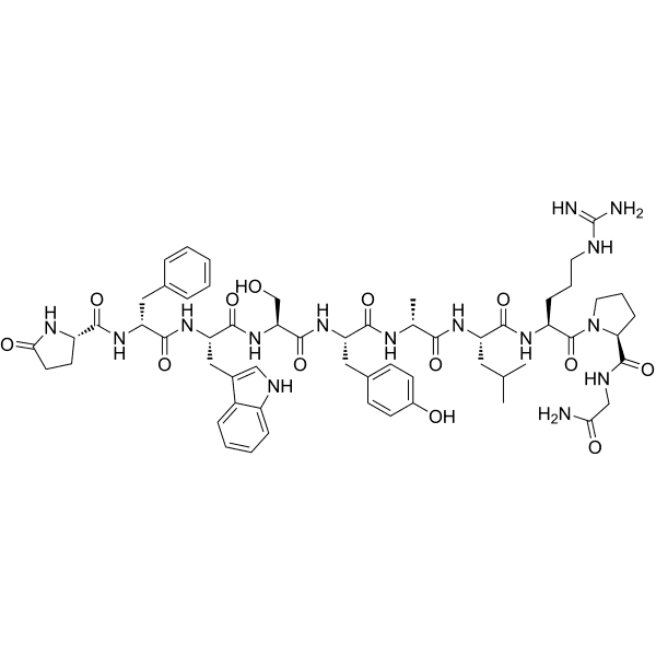 [D-Phe2, D-Ala6]-LH-RH Structure