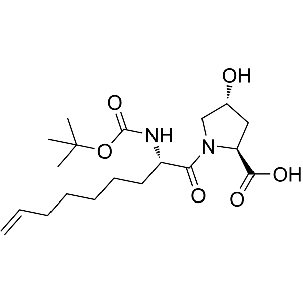(2S, 4R)-1-((S)-2-((tert-butoxycarbonyl)amino)non-8-enoyl)-4-hydroxypyrrolidine-2-carboxylic acid Structure