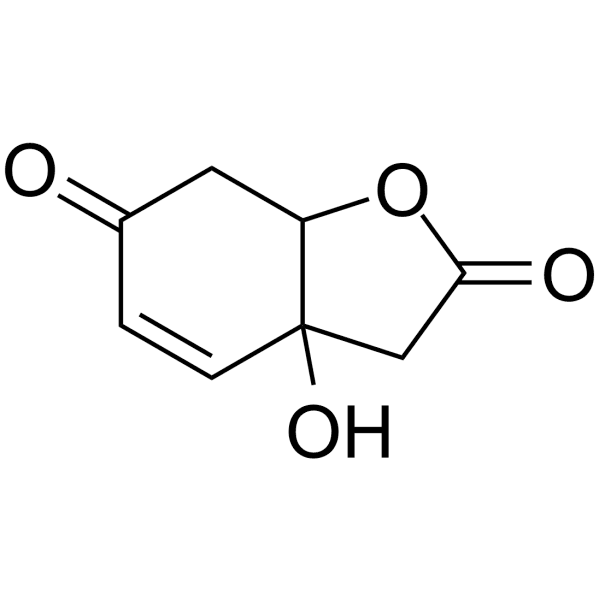 1-Oxo-4-hydroxy-2-en-4-ethylcyclohexa-5,8-olide Structure
