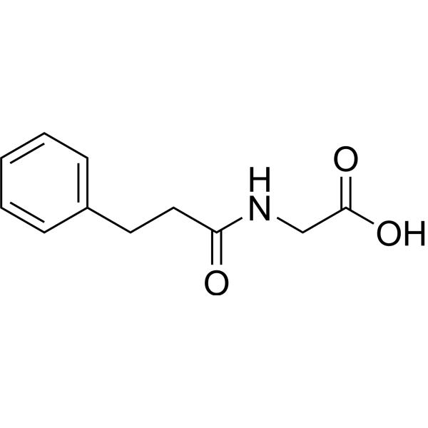 N-(3-Phenylpropionyl)glycine Structure