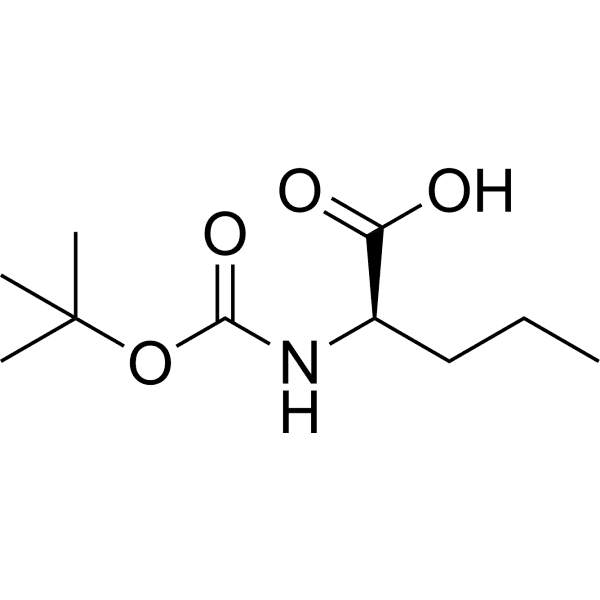 (R)-2-((tert-Butoxycarbonyl)amino)pentanoic acid Structure