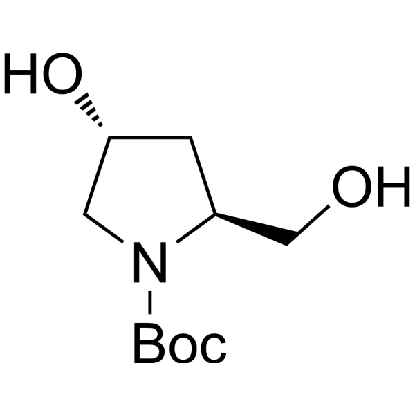 tert-Butyl (2S, 4R)-4-hydroxy-2-hydroxymethylpyrrolidine-1-carboxylate Structure
