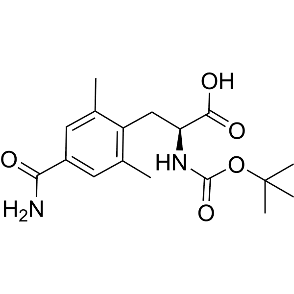 (S)-2-(tert-butoxycarbonylamino)-3-(4-carbamoyl-2, 6-dimethylphenyl)propanoic acid Structure