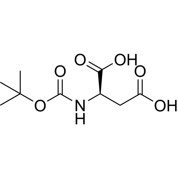(tert-Butoxycarbonyl)-D-aspartic acid Structure
