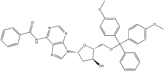 N6-Benzoyl-5′-O-(4,4′-dimethoxytrityl)-2′-deoxyadenosine Structure