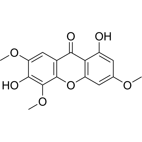 3,8-Dihydroxy-2,4,6-trimethoxyxanthone Structure