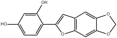 2-(2,4-Dihydroxyphenyl)-5,6-methylenedioxybenzofuran Structure