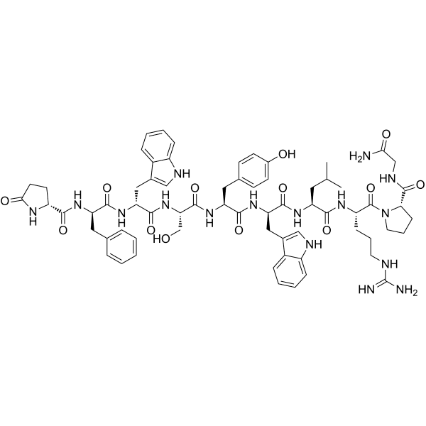 [D-Glp1, D-Phe2, D-Trp3, 6]-LH-RH Structure