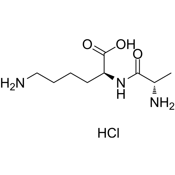 (S)-6-Amino-2-((S)-2-aminopropanamido)hexanoic acid hydrochloride Structure