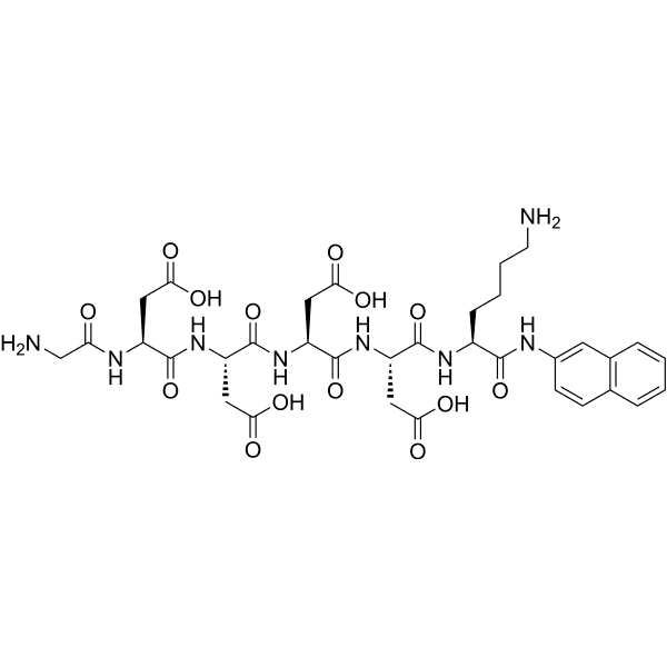Gly-Asp-Asp-Asp-Asp-Lys-β-naphthylamide Structure