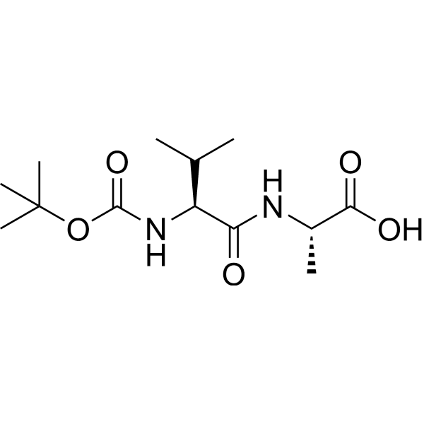 (tert-Butoxycarbonyl)-L-valyl-L-alanine Structure