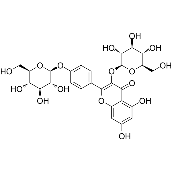 Kaempferol 3,4'-di-O-glucoside Structure