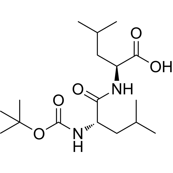 N-[(1, 1-Dimethylethoxy)carbonyl]-L-leucyl-L-leucine Structure